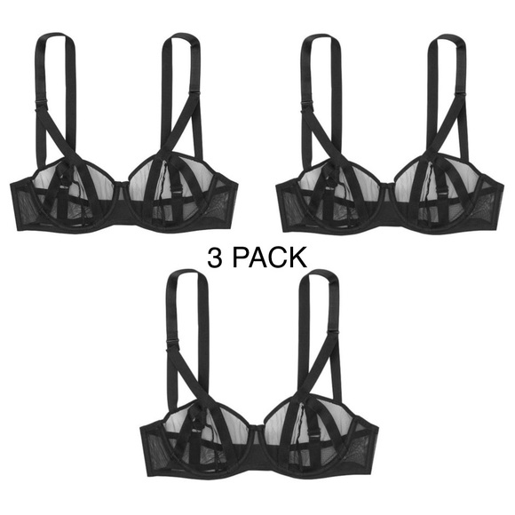 Victoria's Secret Other - 3 Pack New 32 DD / 32 E Victoria’s Secret Mesh Bra